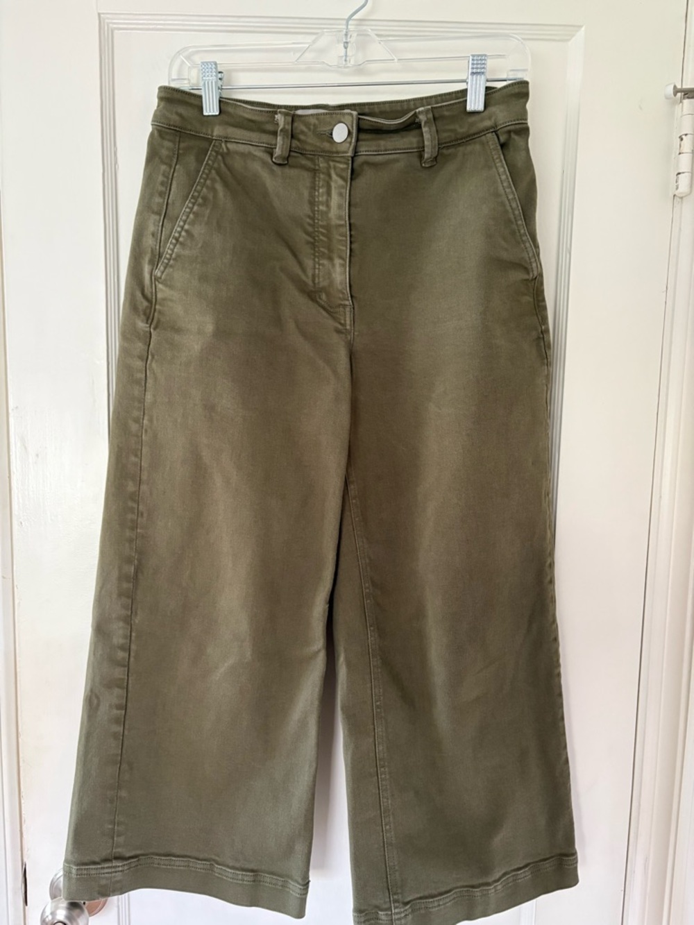 Everlane Olive Green Utility Wide-Leg Cropped Pants